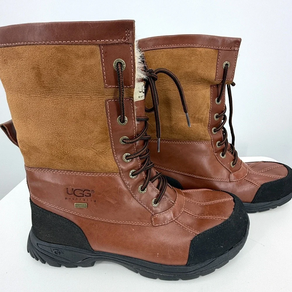 UGG Butte Waterproof Boots Mens 11 Leather & Sheepskin Worchester 5521
